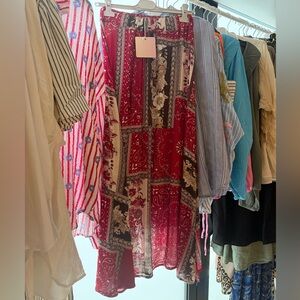 MADE IN ITALY Elegant Red Patterned Skirt